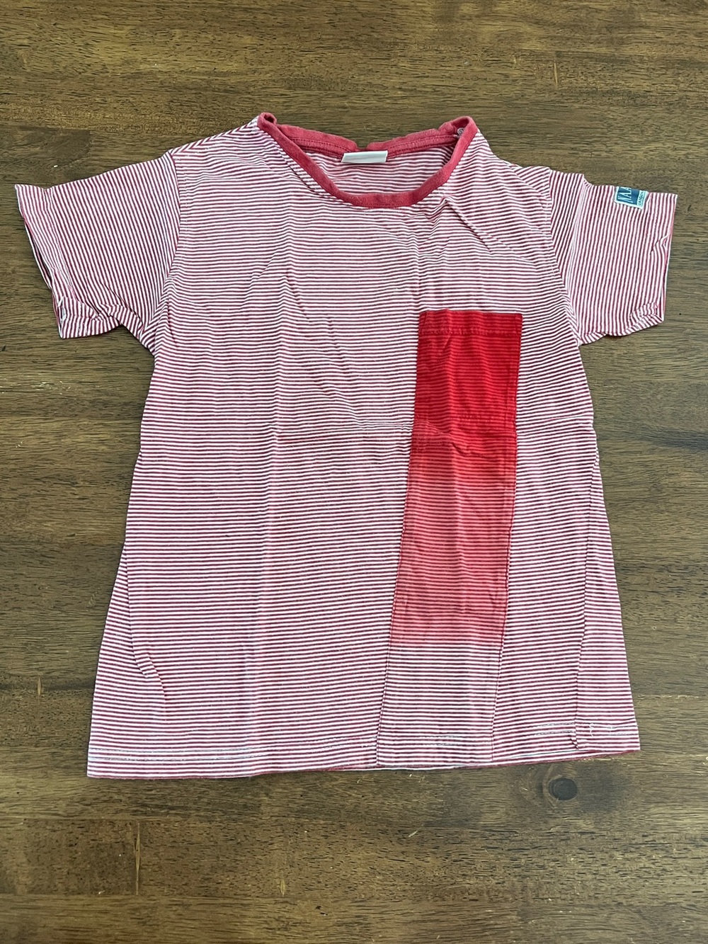 Naartjie Kids Red Stripe Pocket Tee